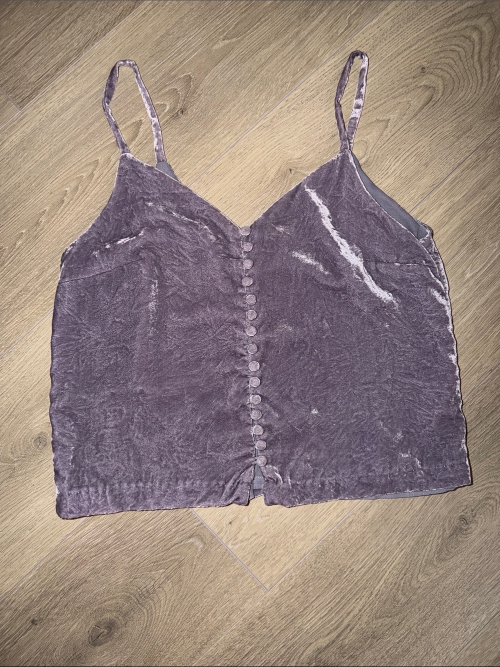 Madewell Velvet Button-Front Camisole Tank Top- Lavendar/gray